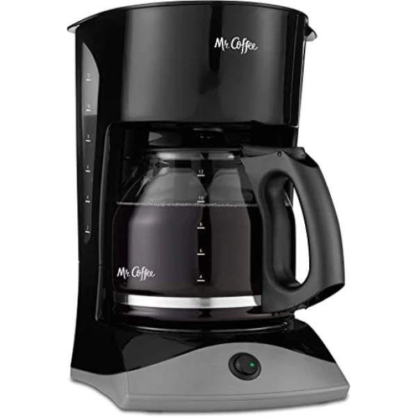 Mr. Coffee Coffee Maker with Auto Pause and Glass Carafe, 12 Cups, Black